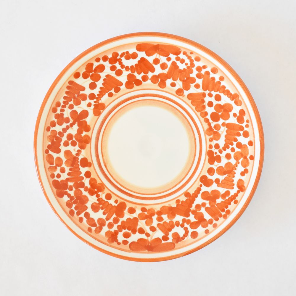 Arabesco Tazza cappuccino con piattino Orange
