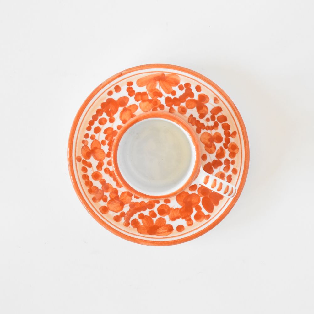 Tazzina da caffè espresso con piattino Arabesco Orange
