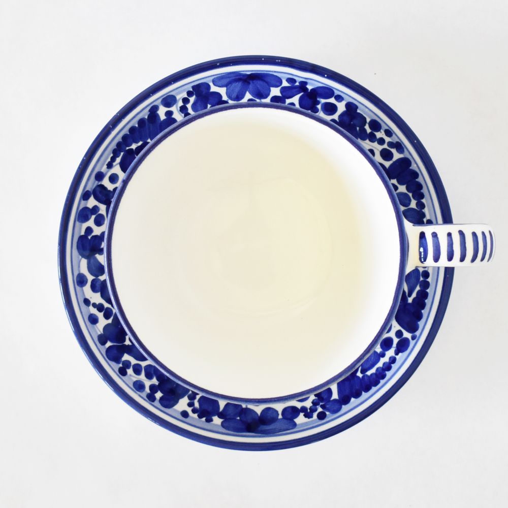 Tazza cappuccino con piattino Arabesco Blu Cobalto