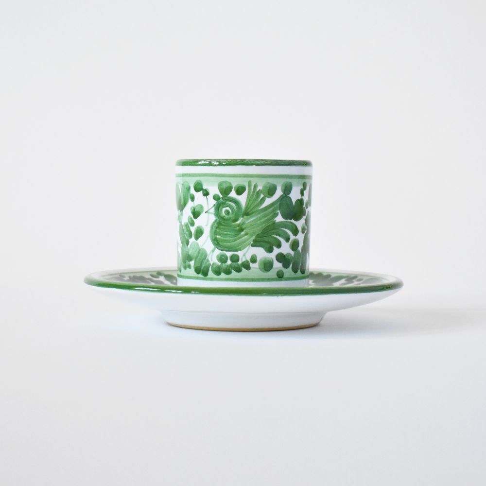 Tazzina da caffè con piattino Arabesco Green