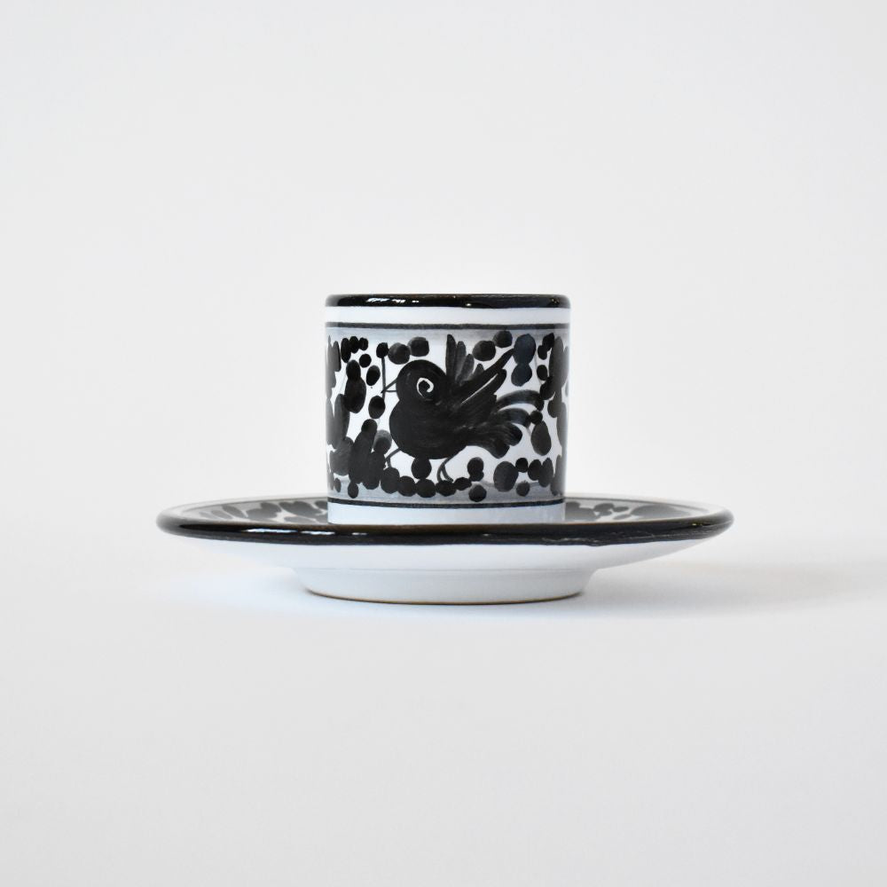 Tazzina da caffè con piattino Arabesco Black
