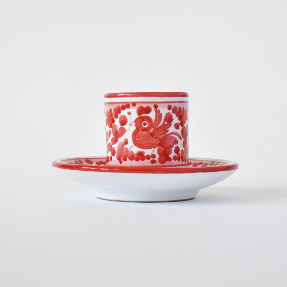 Tazzina da caffè espresso con piattino Arabesco Red