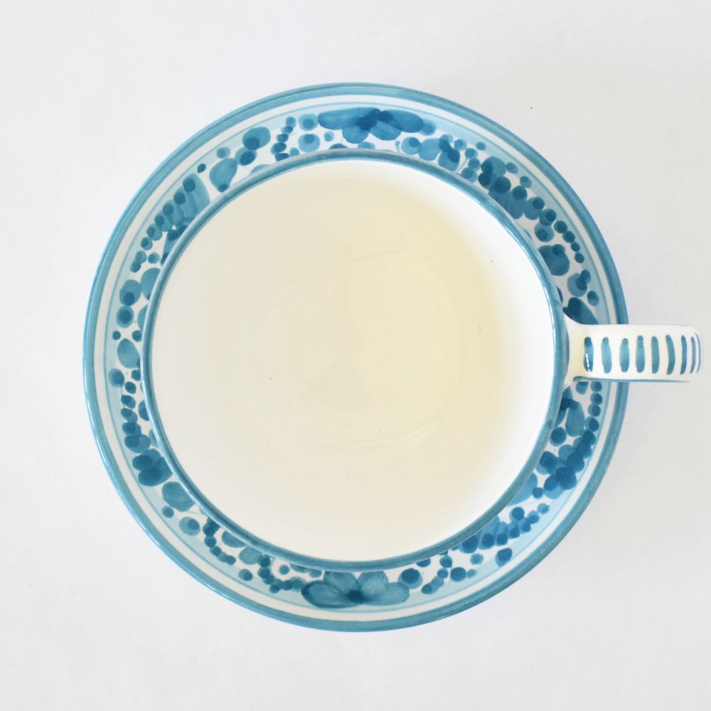 Tazza da cappuccino e piattino Arabesco Turquoise