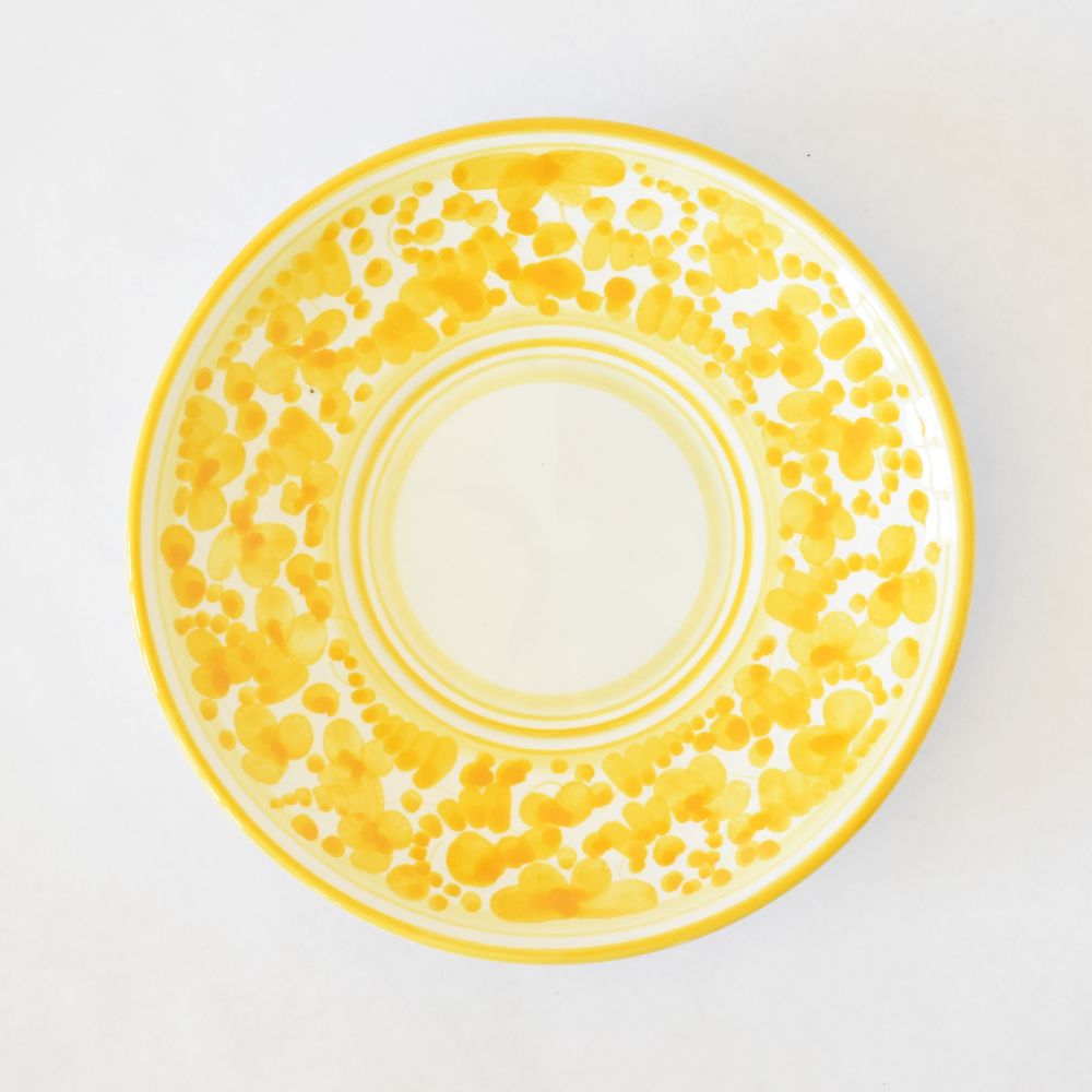 Tazza da cappuccino e piattino Arabesco Yellow