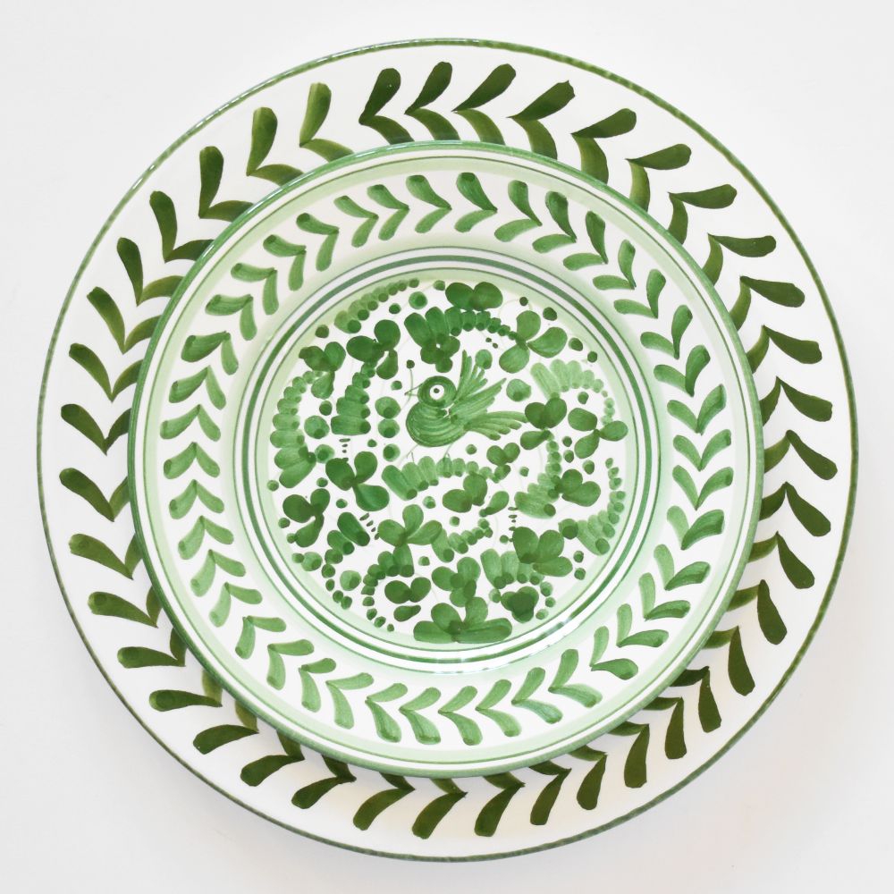 Piatto da insalata verde Arabesco