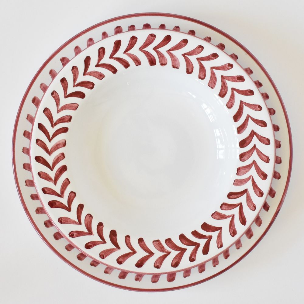 Zuppiera con bordo Semplice Frecce Rosso