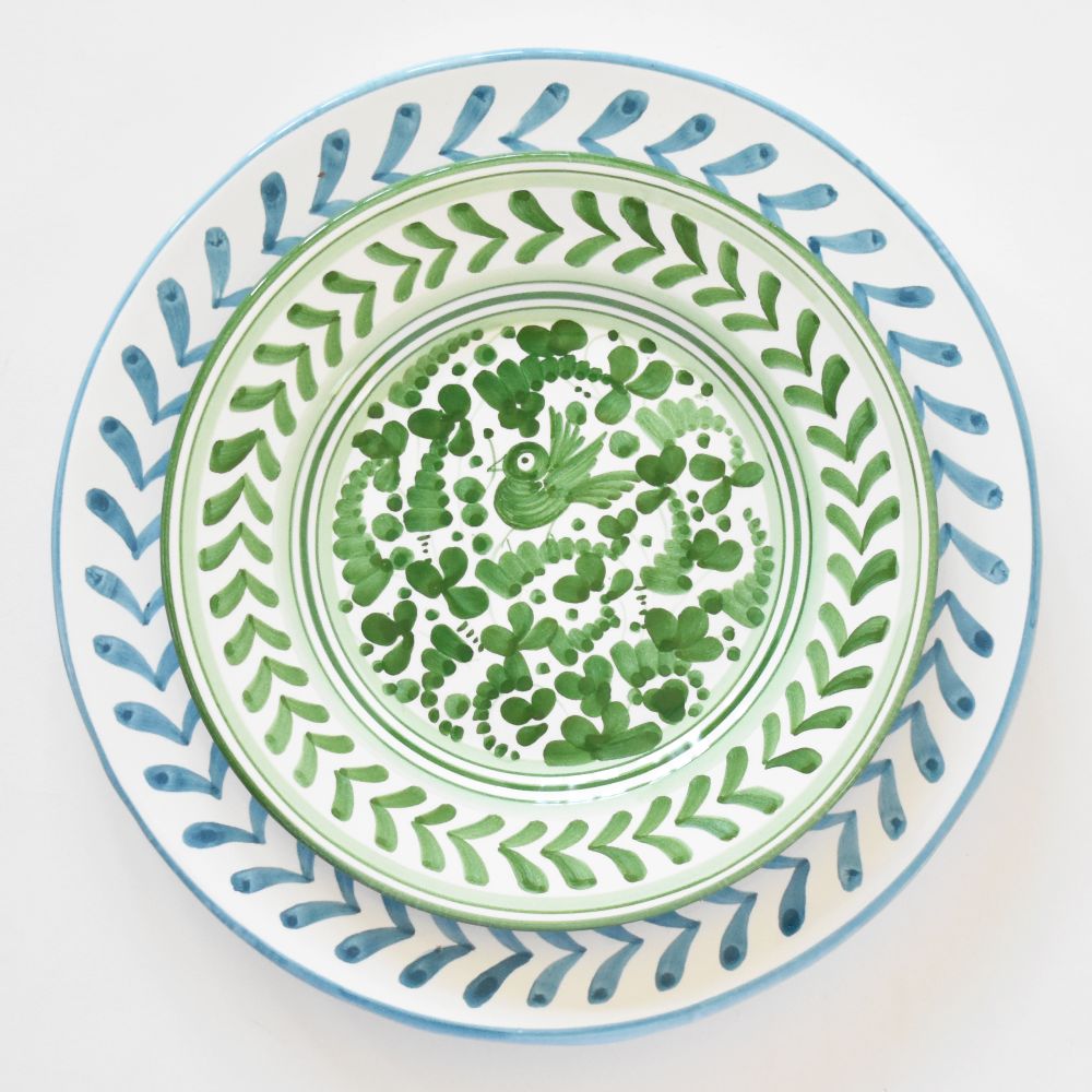 Piatto da insalata verde Arabesco