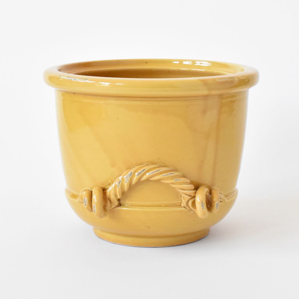 Vaso piccolo con manico ritorto color giallo miele
