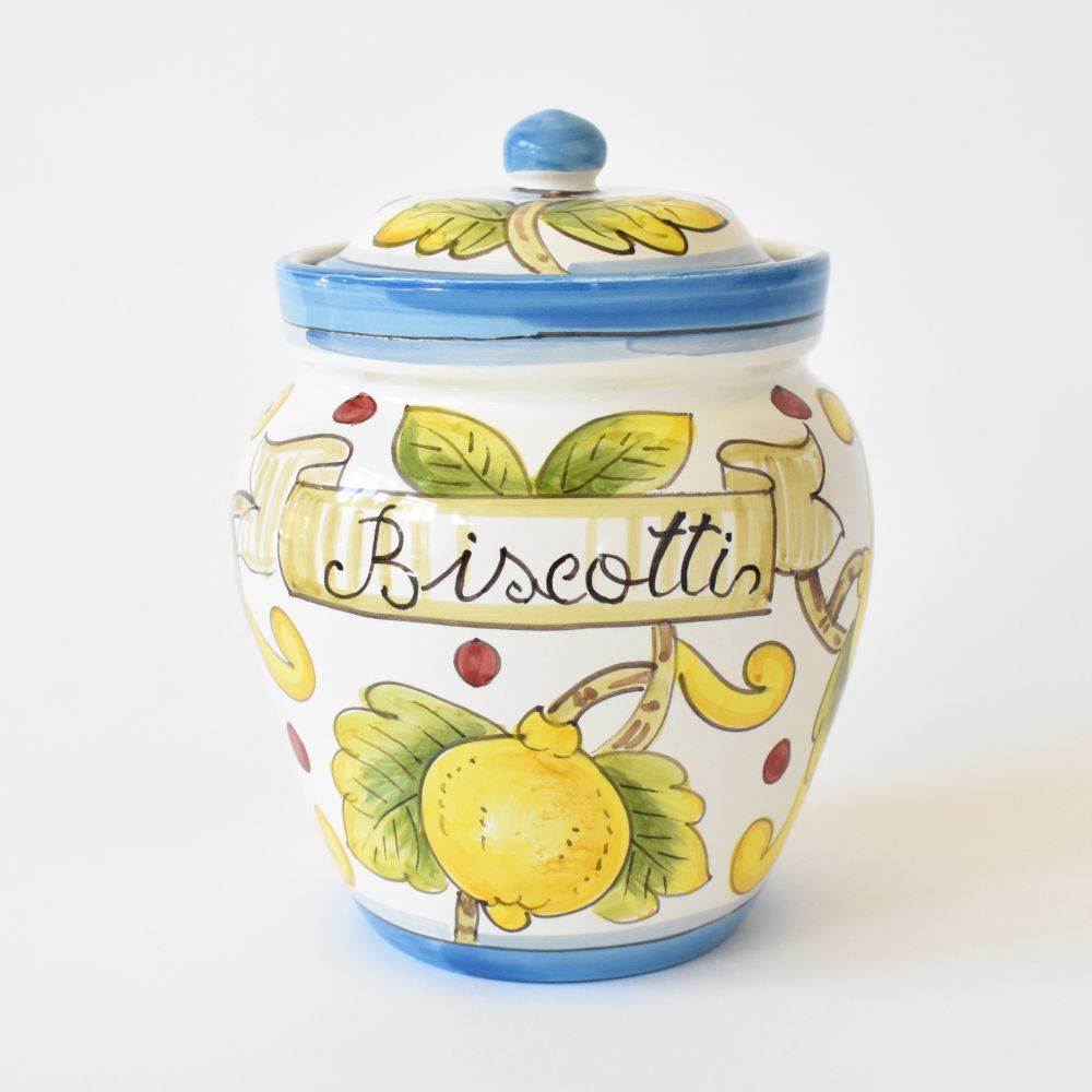 Barattolo biscotti Limoni fondo Bianco 22cm