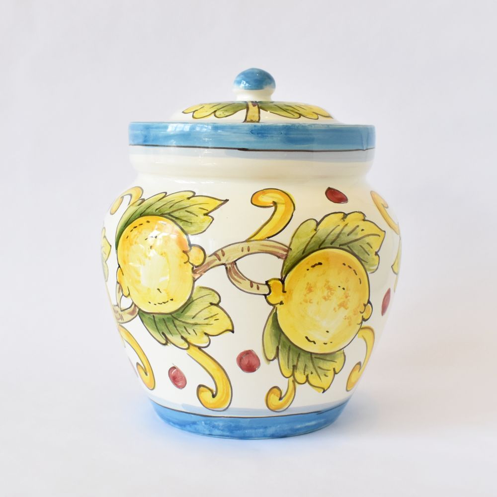 Barattolo biscotti Limoni fondo Bianco 22cm