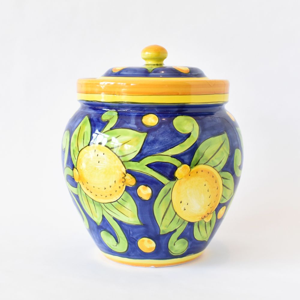 Barattolo per biscotti Limoni Blu 22cm