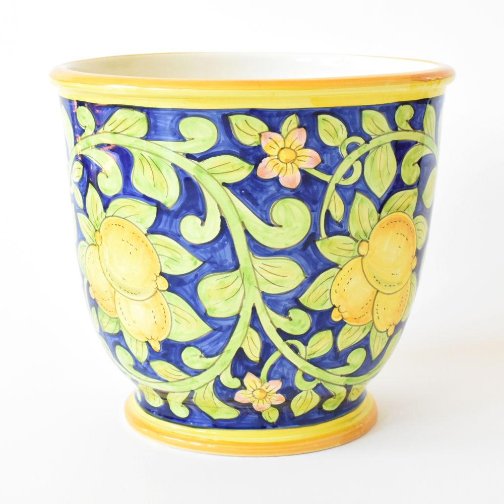 Fioriera con piedini Limoni Blu 33cm