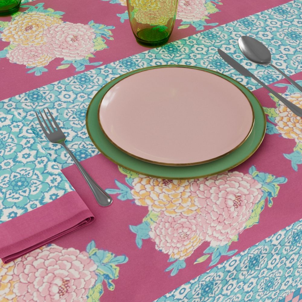 Tovaglia rettangolare Lisa Corti Corolla Frida Magenta 140x240cm