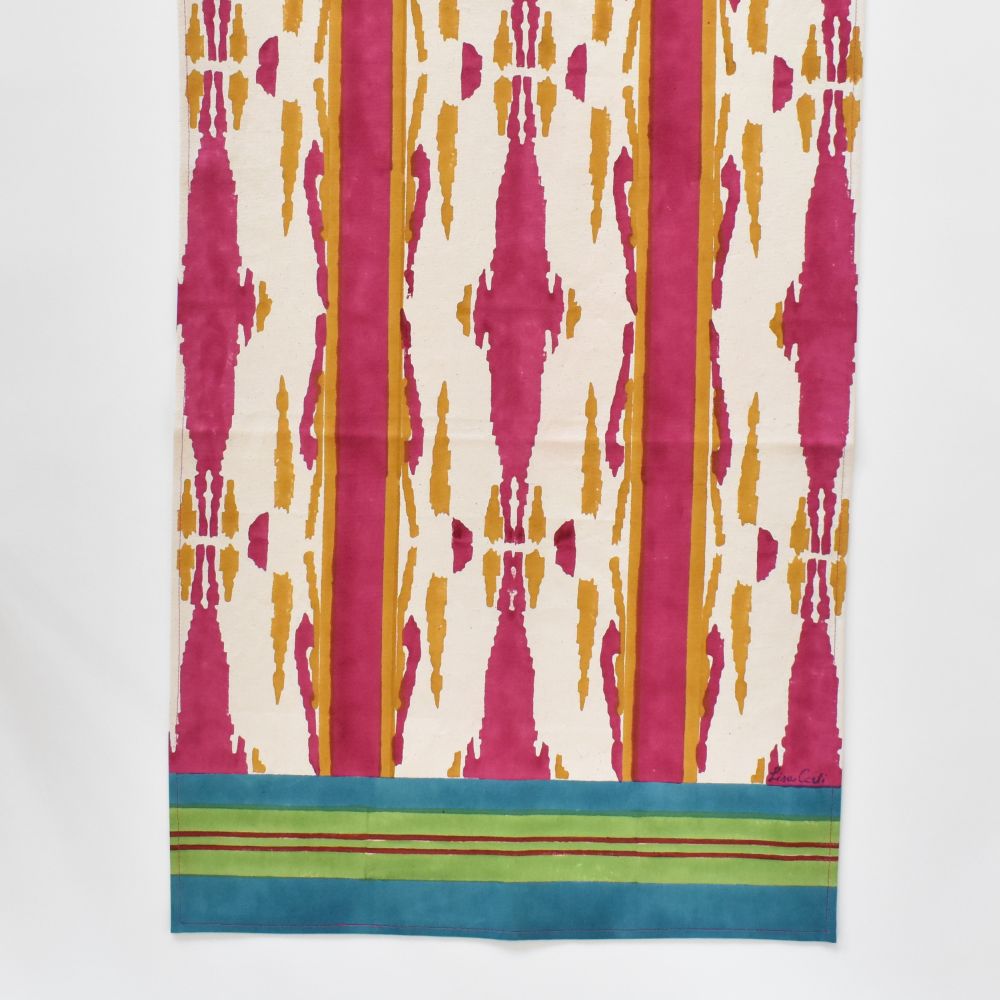 Lisa Corti Flame Aubergine Gold runner da tavolo 50x150cm doppio tappeto