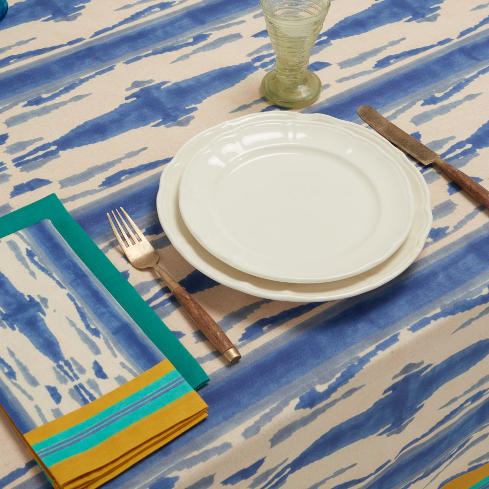 Lisa Corti Flame Blue Pervinch tovaglia da pranzo 180x350cm