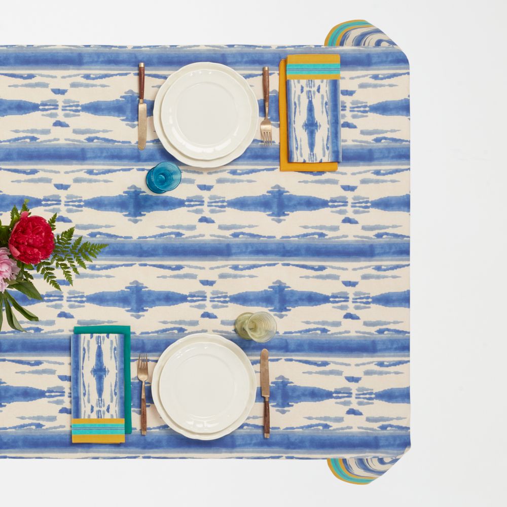 Lisa Corti Flame Blue Pervinch tovaglia quadrata 180x180cm