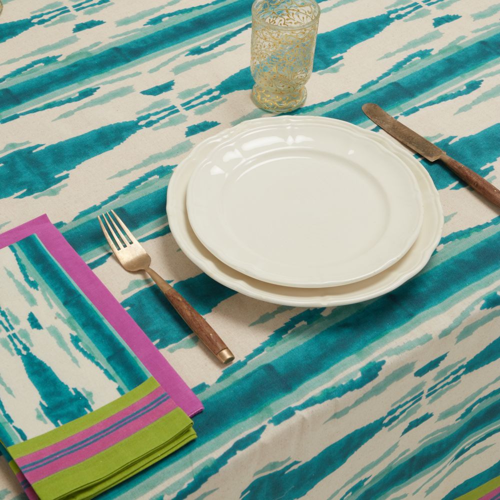 Lisa Corti Flame Peacock Veronese tovaglia quadrata 180x180cm