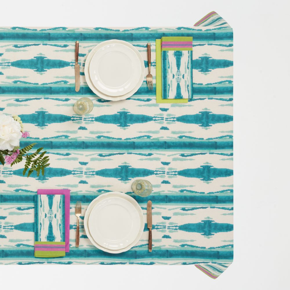 Lisa Corti Flame Peacock Veronese tovaglia quadrata 180x180cm