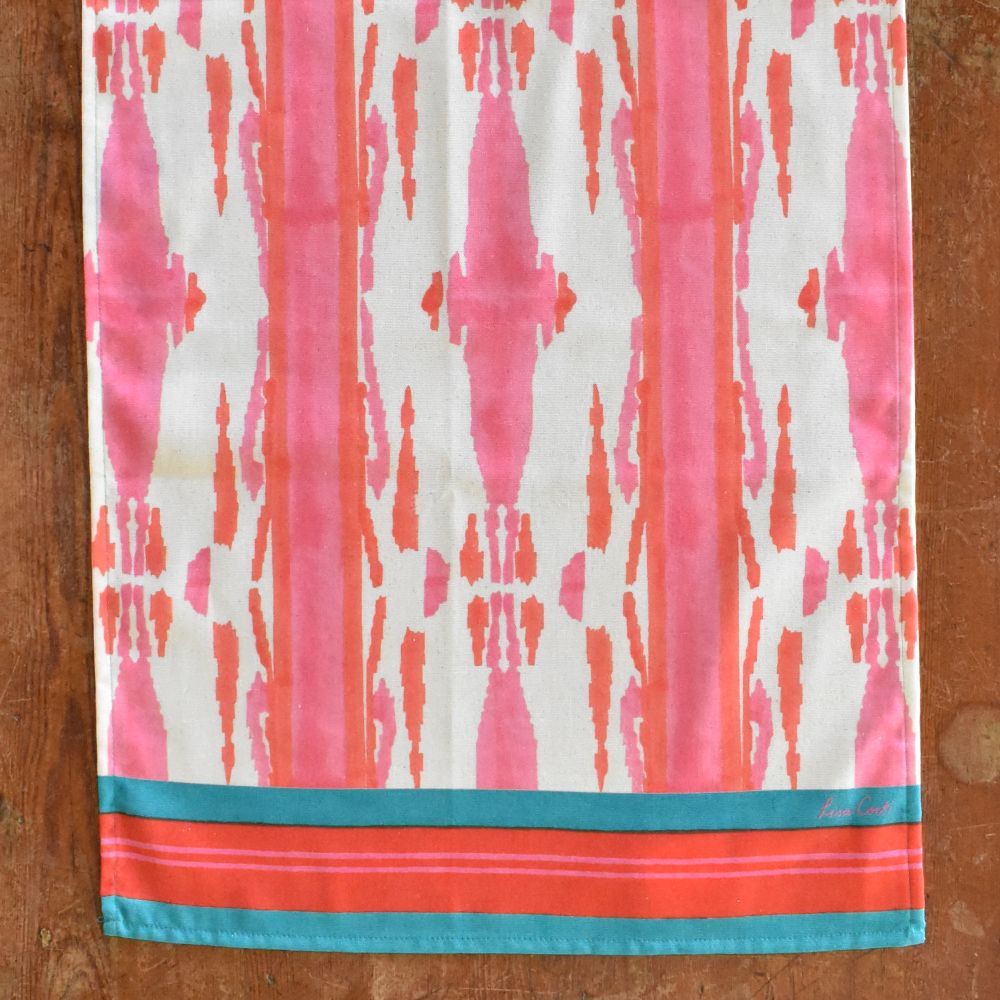 Lisa Corti Flame Pink Lacquer Red Runner da tavolo 50x150cm doppio tappeto