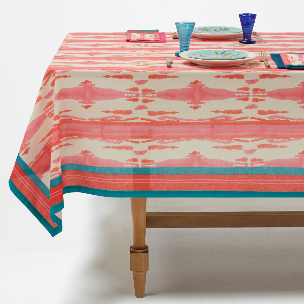 Tovaglia stampata Lisa Corti Flame Pink Lacquer Red 180x270cm