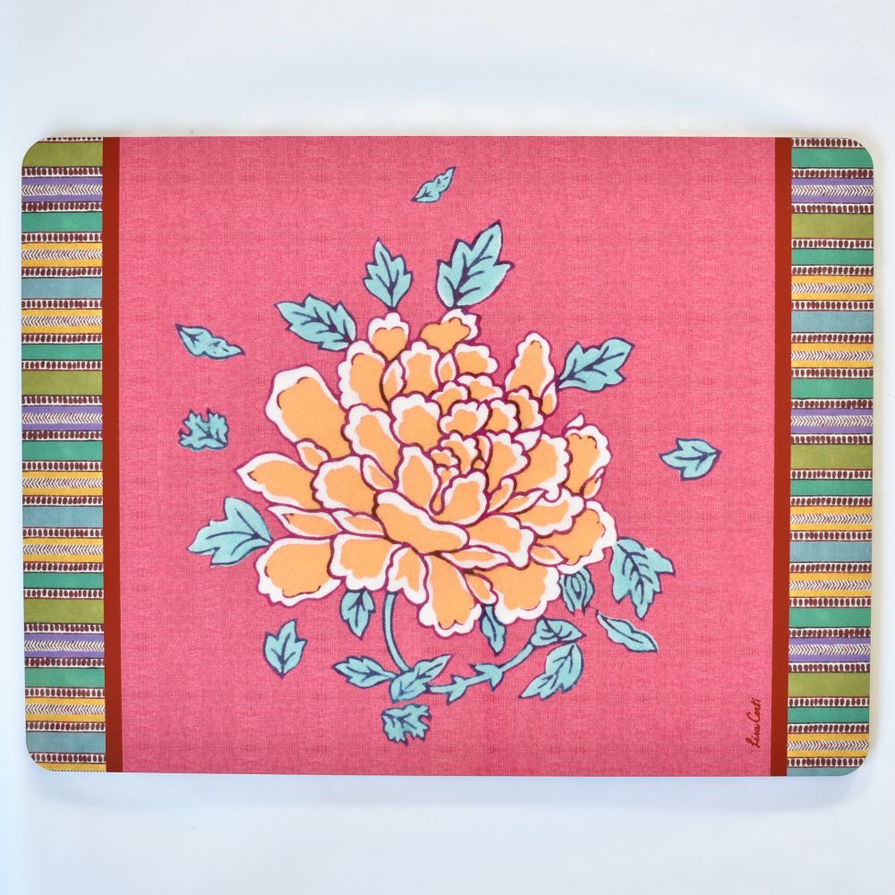 Tovaglietta Lisa Corti Crimson Old Pink con retro in sughero - 30x40cm