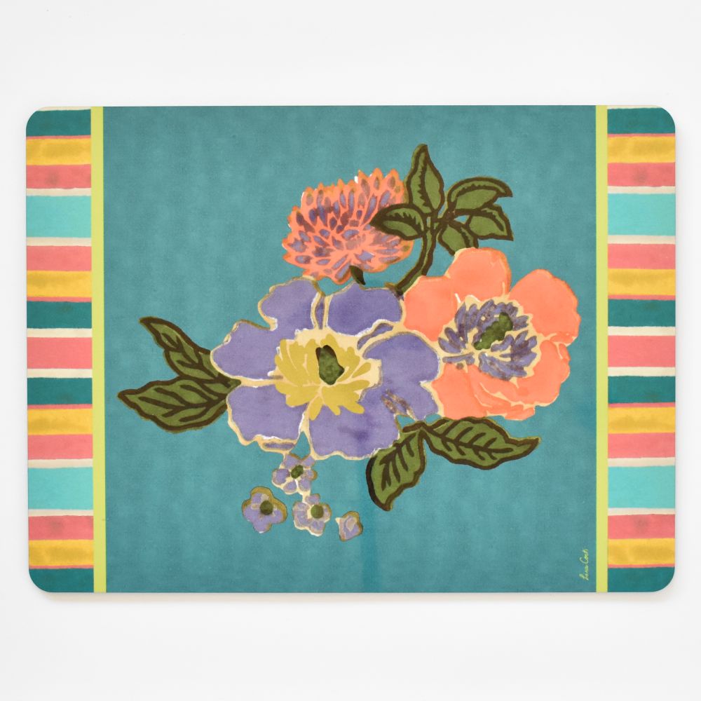Tovaglietta americana Lisa Corti Dandelion Peacock con retro in sughero - 30x40cm