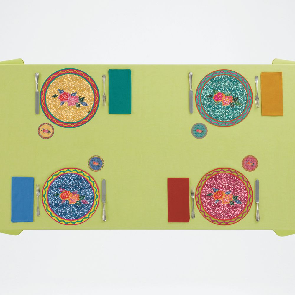 Tovaglietta rotonda Lisa Corti Small Spiral Rany con retro in sughero - 34 cm