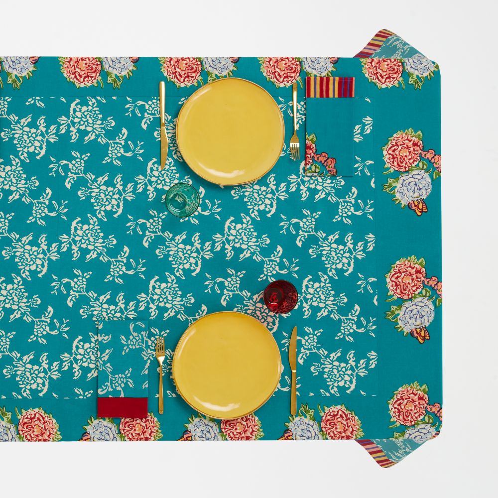 Tovaglia rettangolare Lisa Corti Kandem Queen Green 140x240cm