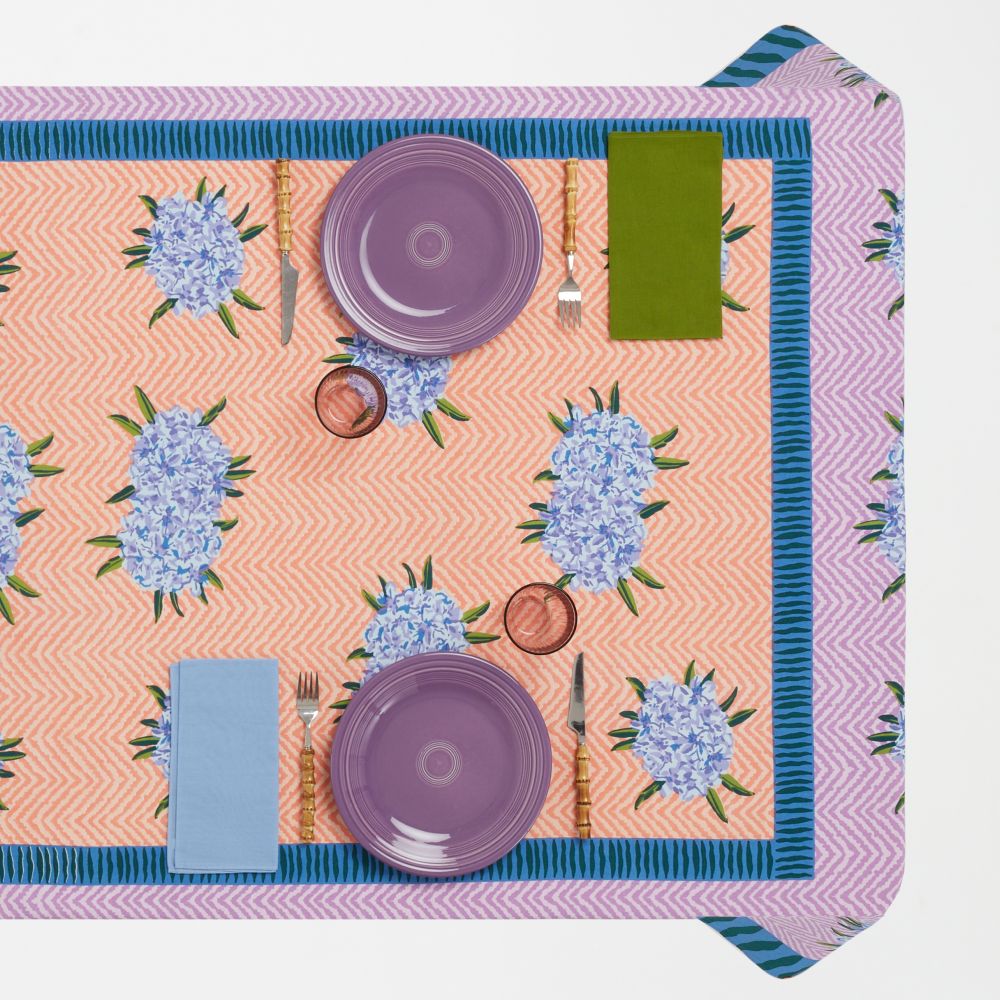Lisa Corti Oleander Lilac Peach tovaglia quadrata 180x180cm