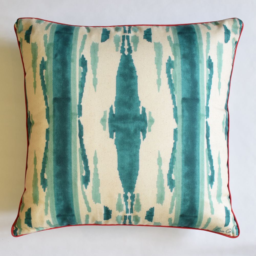 Cuscino quadrato Lisa Corti Flame Peacock Veronese 45x45cm