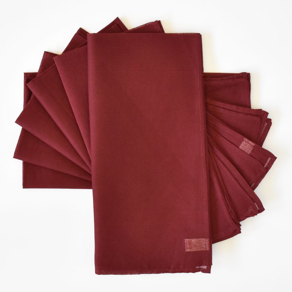 Lisa Corti Set di 6 tovaglioli in organza di cotone color marrone