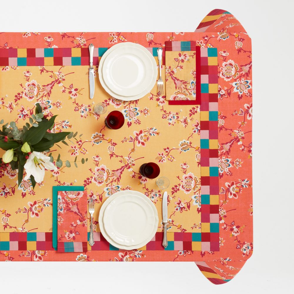 Lisa Corti Swiss Geranium Yellow tovaglia da pranzo 180x350cm