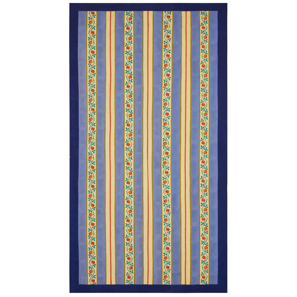 Lisa Corti Varanasi Stripes Pervinch tovaglia da pranzo in cotone 180x350cm