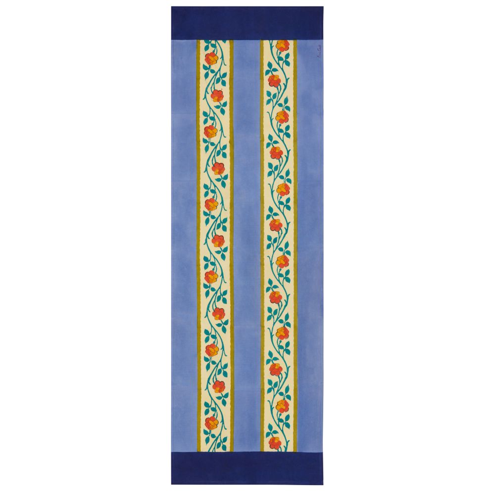 Lisa Corti Varanasi Stripes Pervinch runner da tavolo 50x150cm doppio tappeto
