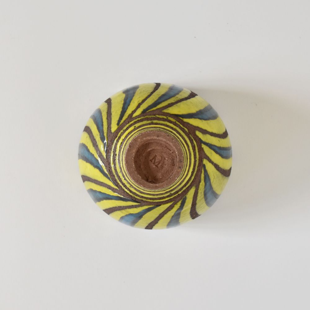 Vaso piccolo Marino Moretti Giallo e Blu su Argilla Granulata