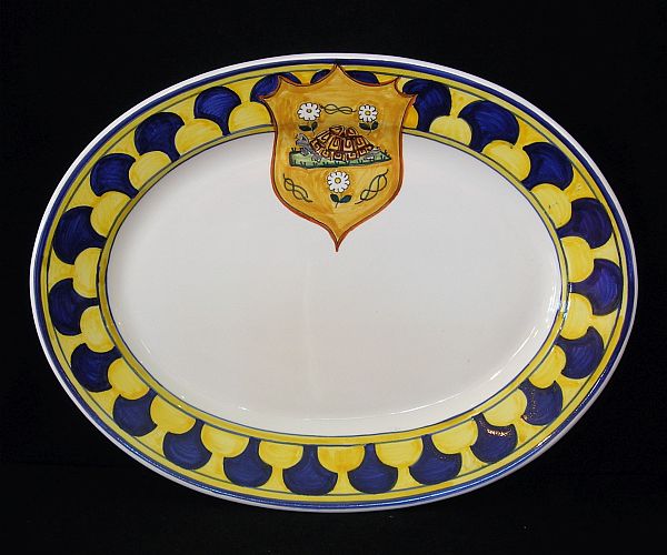 Piatto ovale Tartaruga Palio di Siena - 38 cm