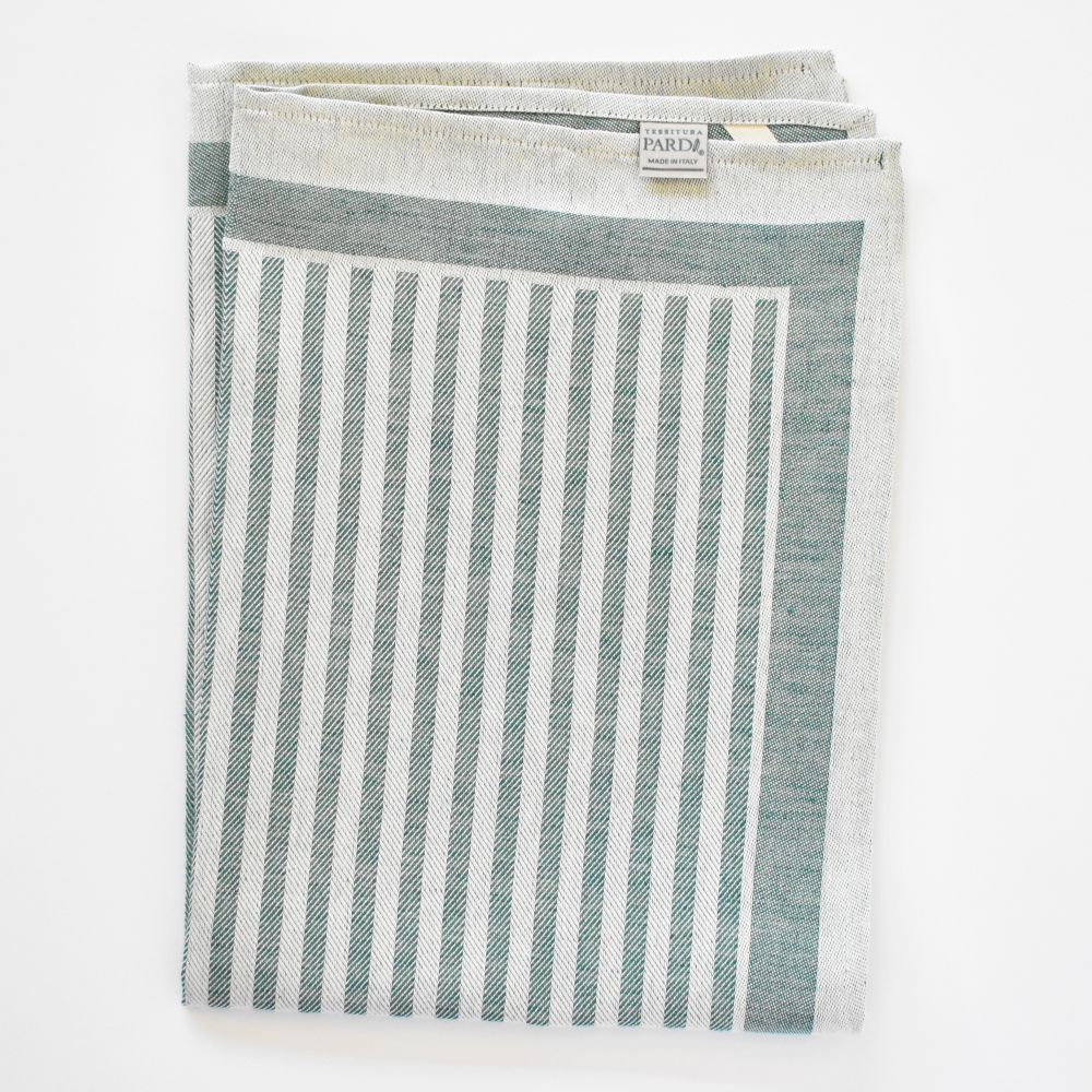 Tessitura Pardi Asciugapiatti Iris Stripe Jade Green