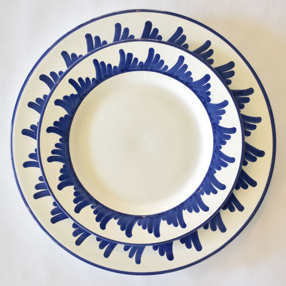 Piatto piano Semplice Piume Blu