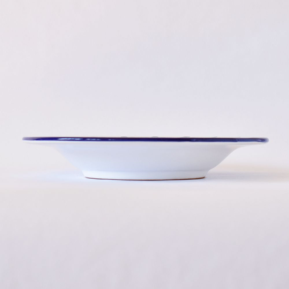 Zuppiera con bordo Semplice Piume Blu