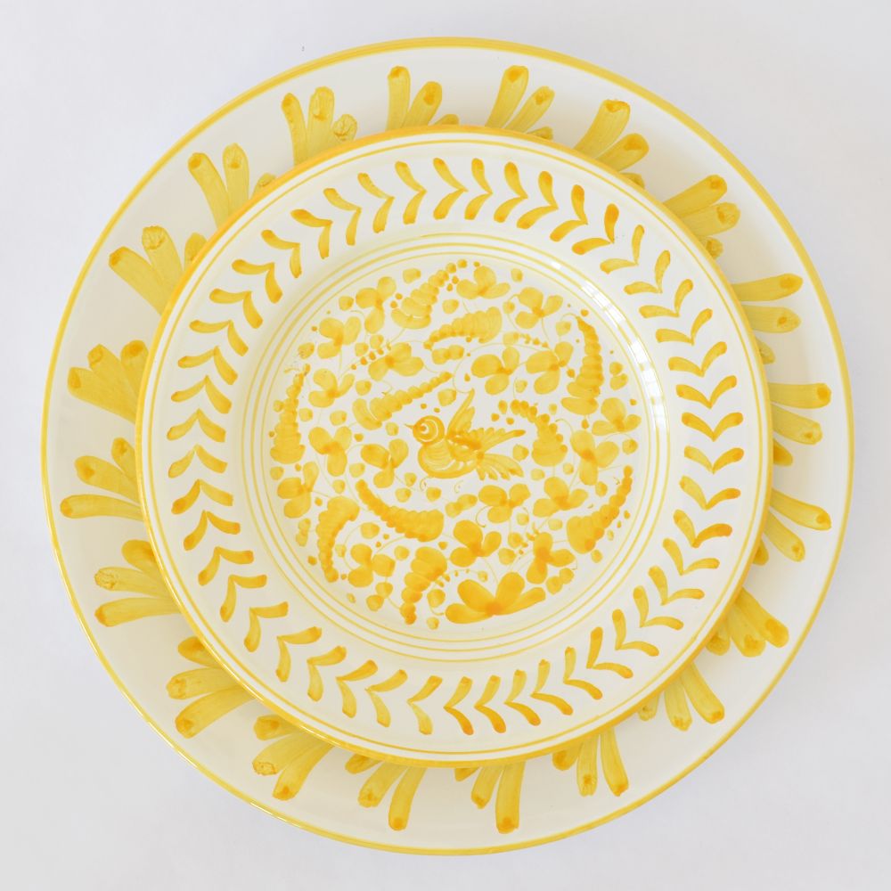 Semplice Piume Piatto piano Giallo