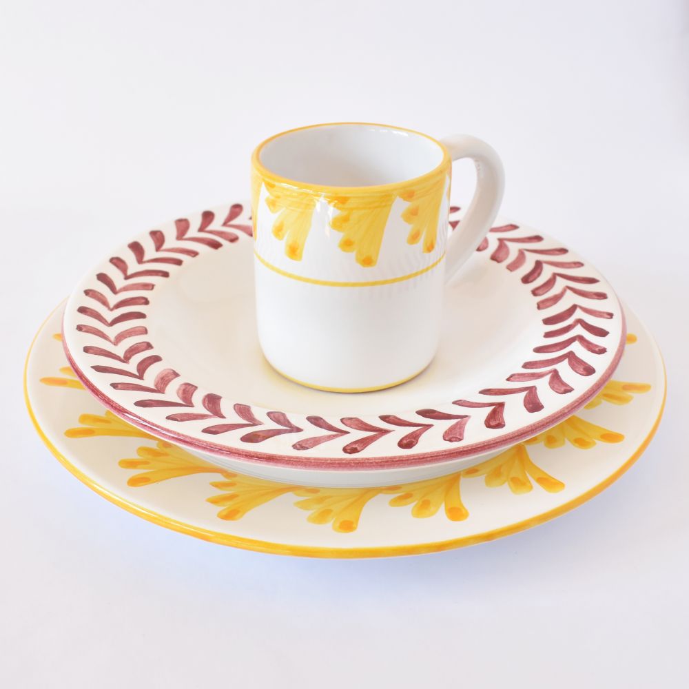 Tazza Semplice Piume Yellow