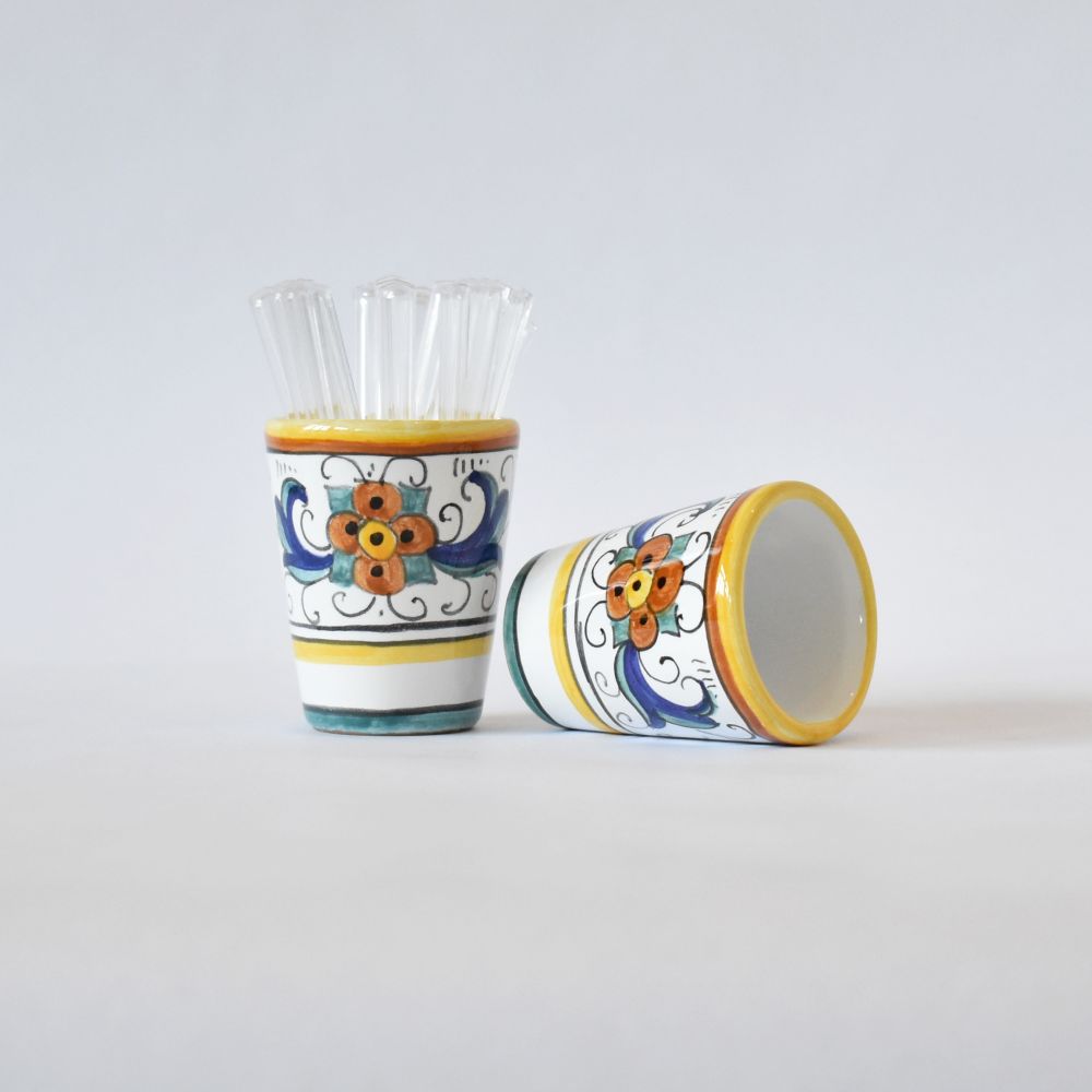 Bicchierini da liquore in ceramica Deruta Ricco - set da 2