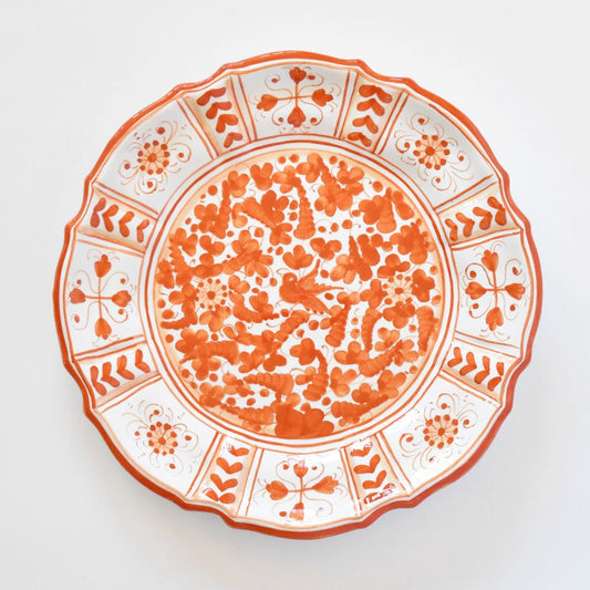 Piatto rotondo smerlato Arabesco Orange