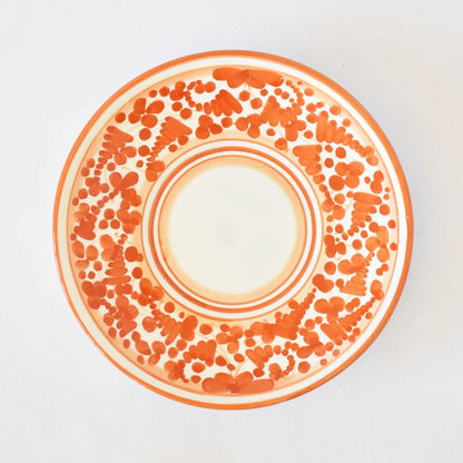 Arabesco Tazza cappuccino con piattino Orange