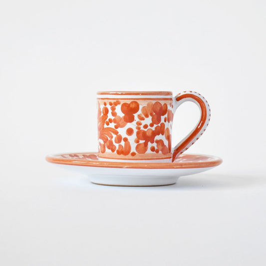 Tazzina da caffè espresso con piattino Arabesco Orange