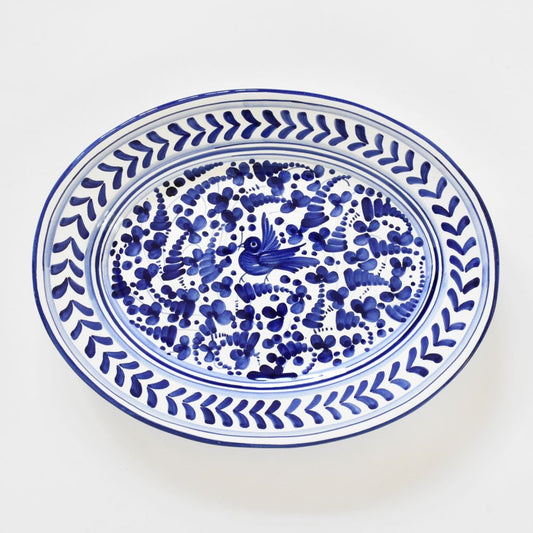 Piatto ovale Arabesco Blu Cobalto - 38 cm