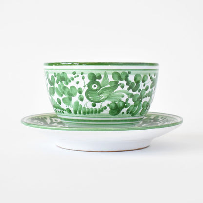 Tazza da cappuccino e piattino Arabesco Green