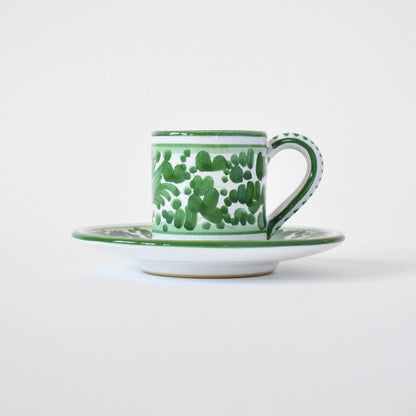 Tazzina da caffè con piattino Arabesco Green