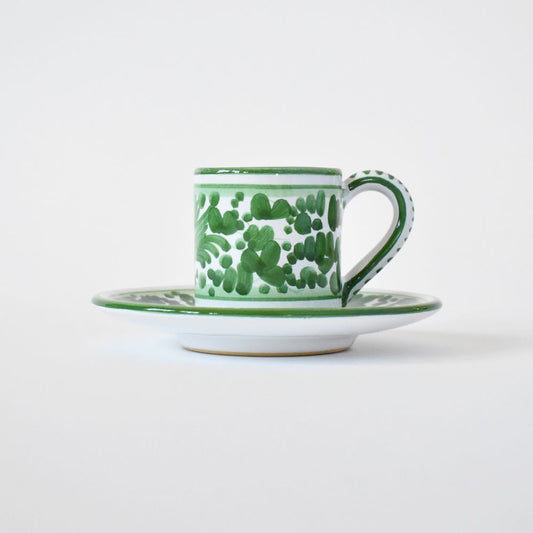 Tazzina da caffè con piattino Arabesco Green