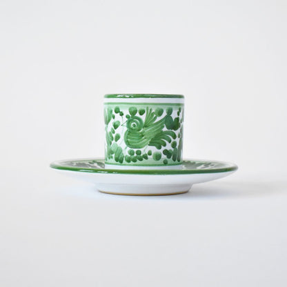 Tazzina da caffè con piattino Arabesco Green